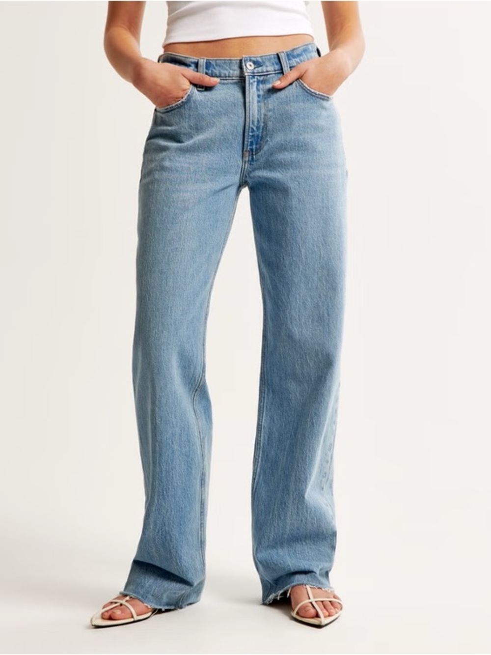 Abercrombie & Fitch Light Blue Wide Leg Jeans